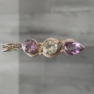 Sterling silver pendant with 3 stones